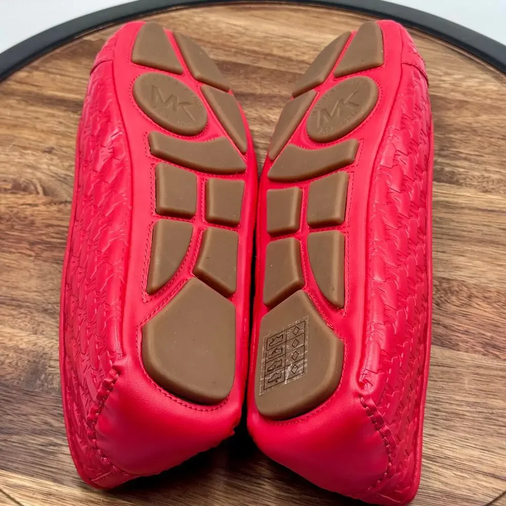 MICHAEL KORS Fulton Logo Embossed Moccasin Red Loafers Ballet Flat Women's 10 - Picture 8 of 12